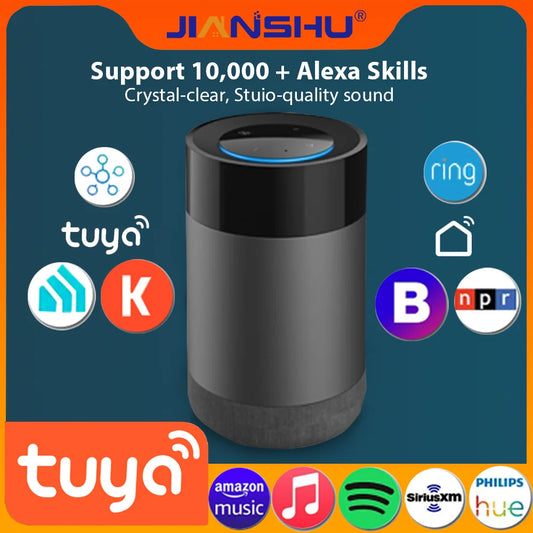 Jianshu Alexa Smart Speaker,Alexa smart wifi speaker built-in Smart Hub Smart Home Voice Control for IR Tuya Smart Life Devices