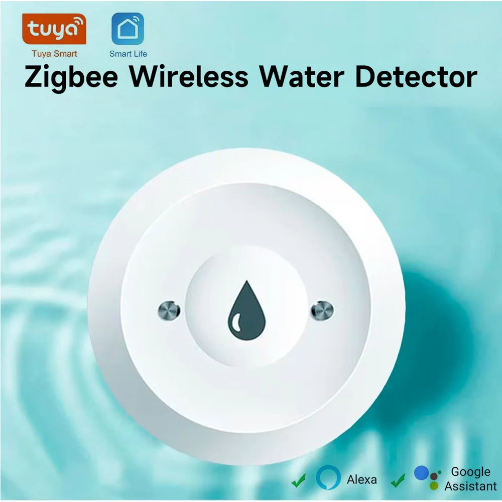 Tuya ZigBee Smart Water Sensor Leak Detector Flood Water Leakage Alarm Smart Life Control Work With Zigbee Gateway