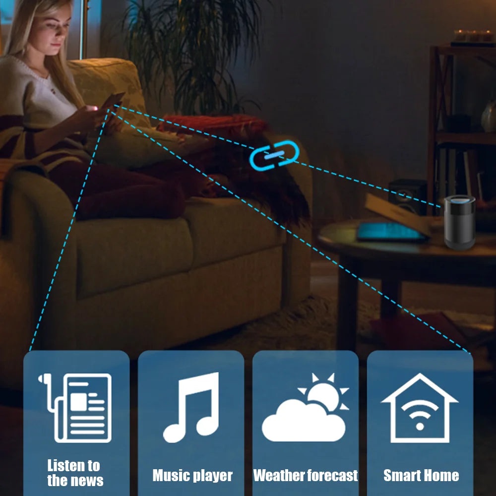 Jianshu Alexa Smart Speaker,Alexa smart wifi speaker built-in Smart Hub Smart Home Voice Control for IR Tuya Smart Life Devices