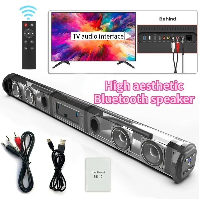 Super Powerful Sound Bar Portable Wireless Bluetooth Speaker Surround Stereo Home TV Sound Box Subwoofer FM Radio Home Theater