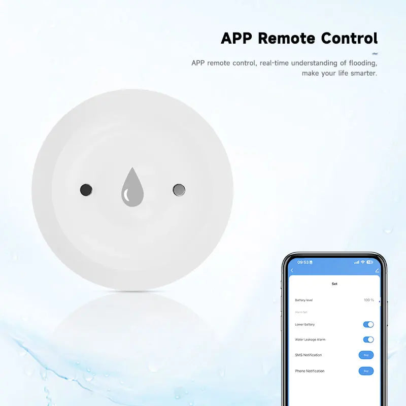 Tuya ZigBee Smart Water Sensor Leak Detector Flood Water Leakage Alarm Smart Life Control Work With Zigbee Gateway